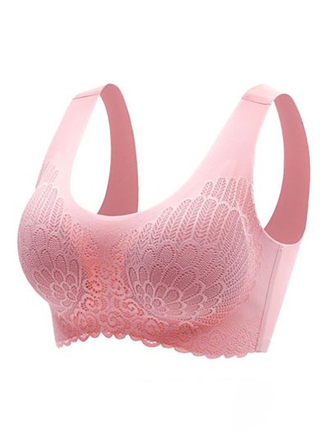 Feather Pattern Casual Jacquard Bra & Bralette