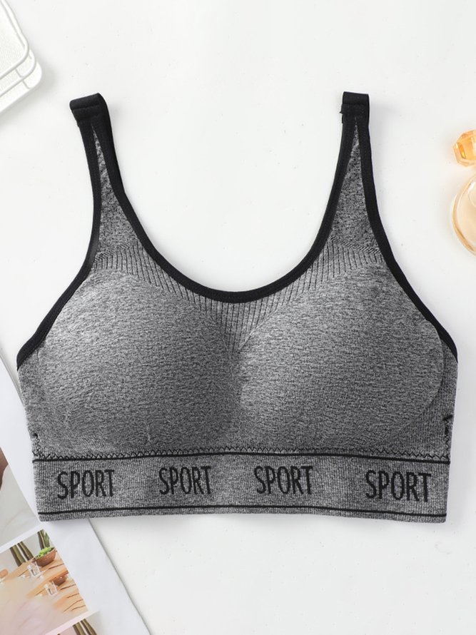 Alphabet Seamless Tank Push Up Sports Bra