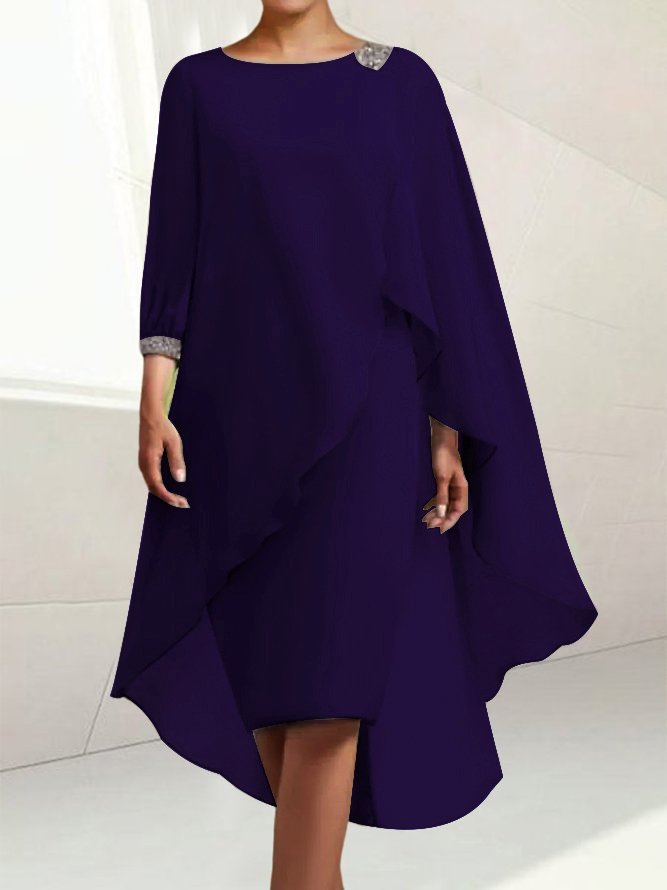 Elegant Chiffon Stitching High Elastic Split Joint Wedding Guest Formal Dress