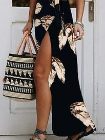 Loose Casual V Neck Dress With No Belt