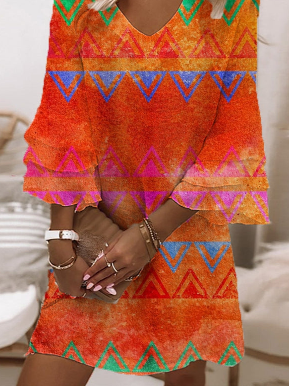 V Neck Loose Casual Dresses