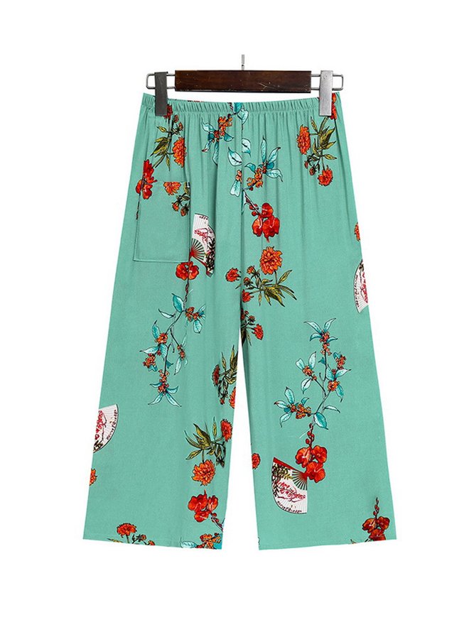 Breathable Elegant Floral Casual Loose Pajama Set