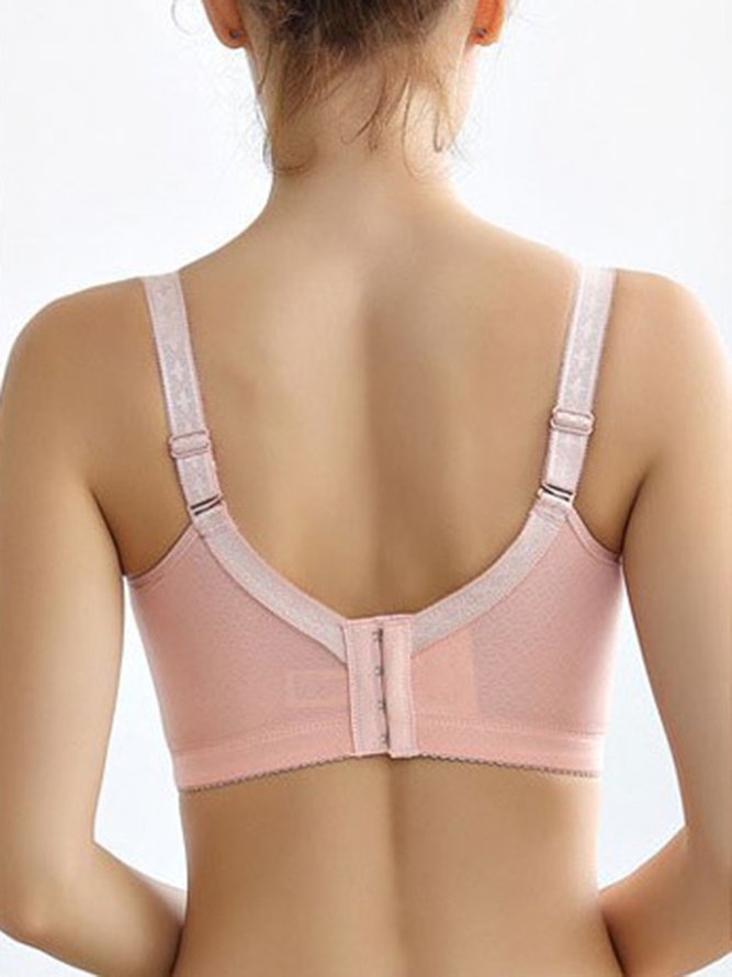 Lace Polka Dot V Neck Simple Bra Casual Bra Plus Size