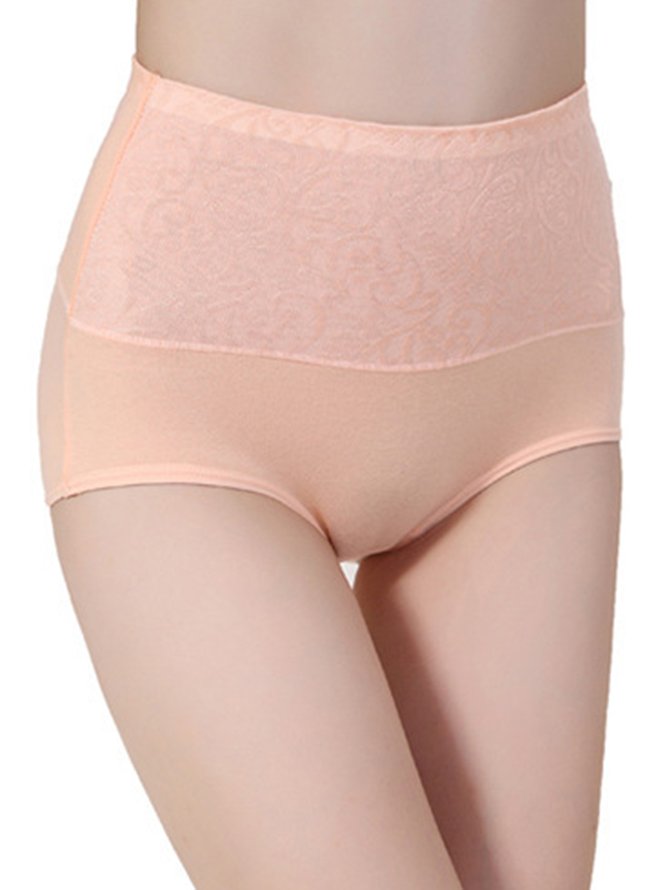 Jacquard Cotton Breathable High Waist Briefs