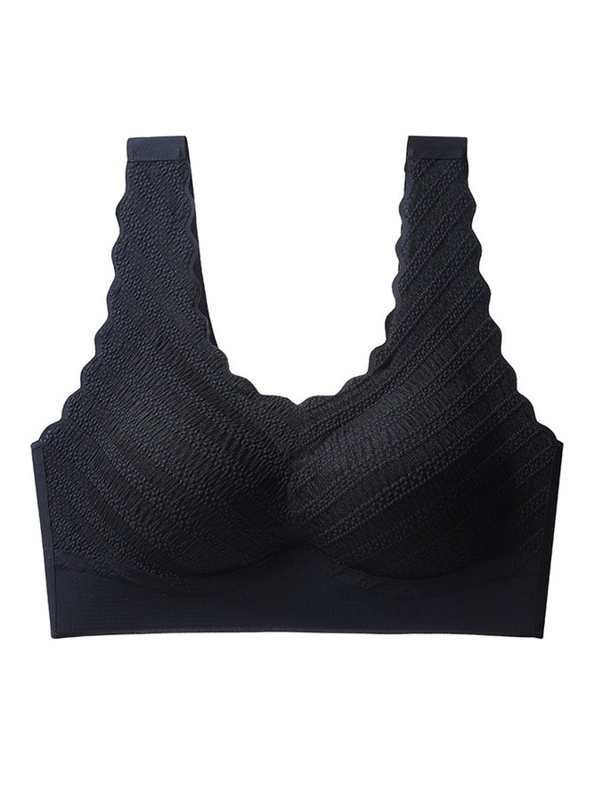 Striped Jacquard Casual Bra & Bralette