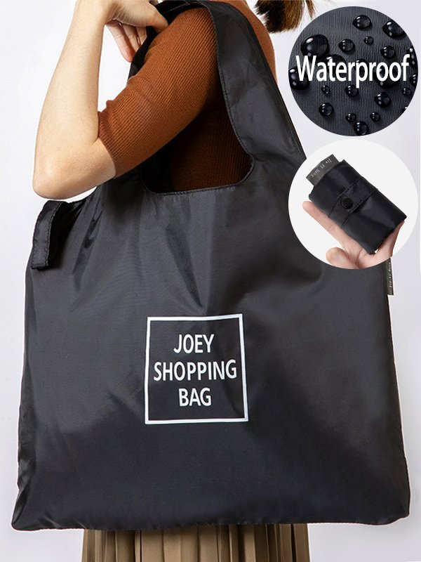 Waterproof Foldable Letter Nylon Shopping Bag Shoulder Bag For Women