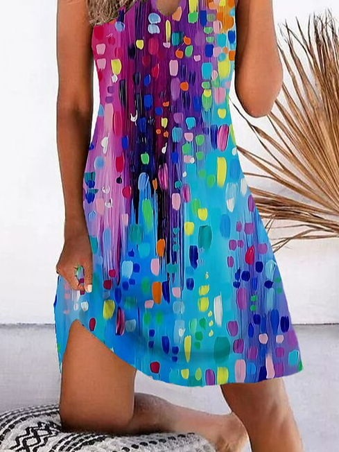 Halter Polka Dots Loose Casual Dress