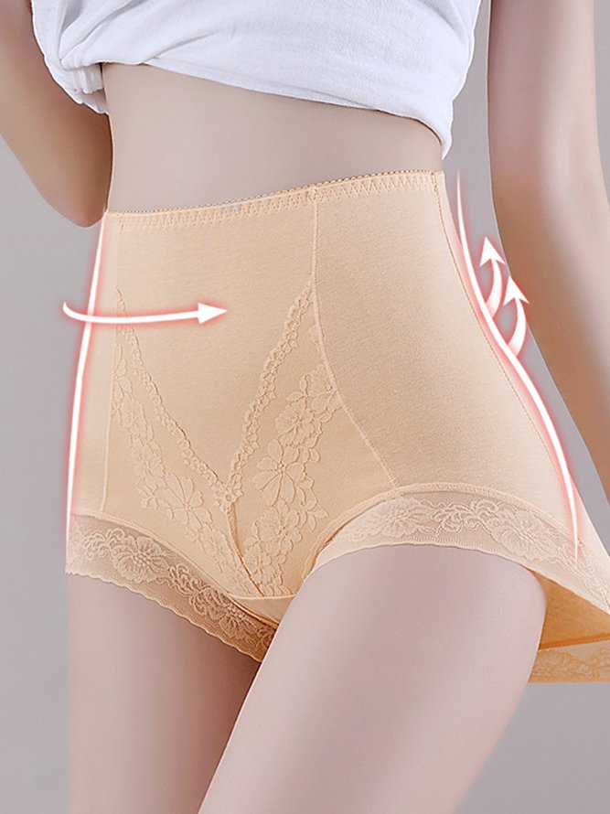 Breathable High Elastic Casual High Waist Lace Briefs