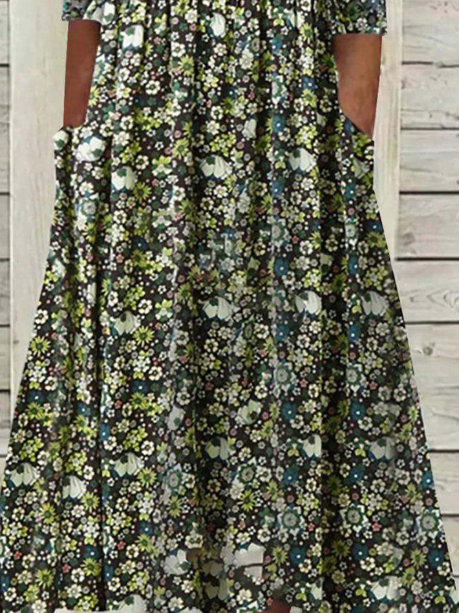 Casual Short Sleeve Woven Dress