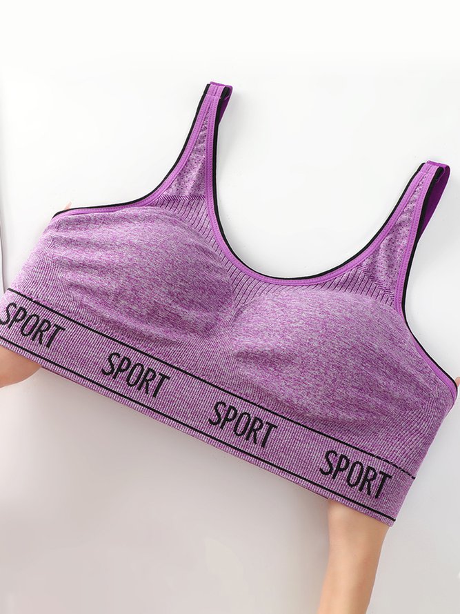 Alphabet Seamless Tank Push Up Sports Bra