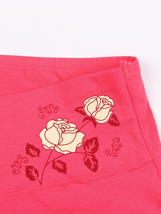 Floral Cotton High Waist Briefs