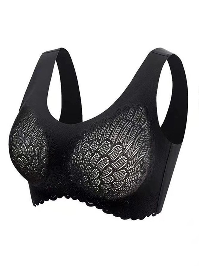 Feather Pattern Casual Jacquard Bra & Bralette