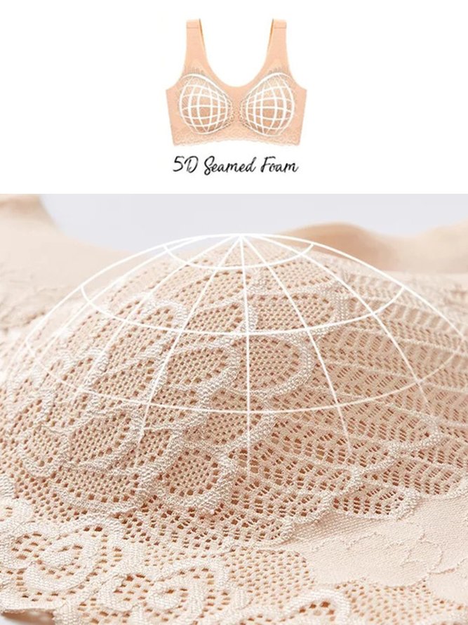 Feather Pattern Casual Jacquard Bra & Bralette