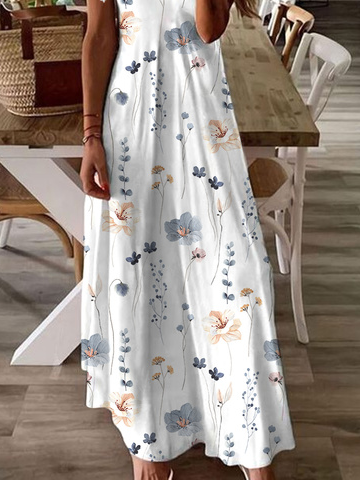 V Neck Floral Casual Lace Dress