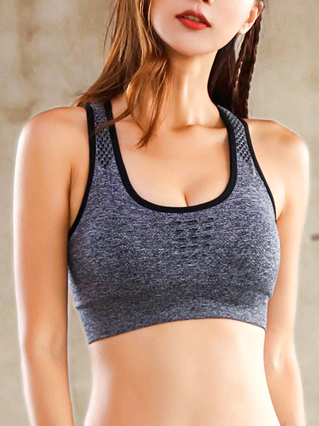 Plain Spaghetti Casual Sports Bra