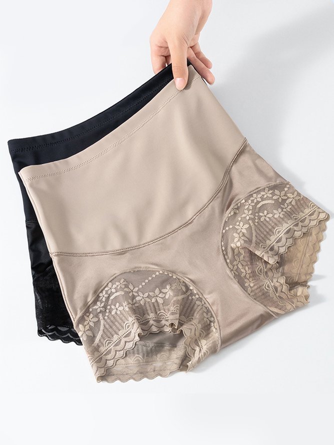 Sexy Lace Breathable Stretch Tummy Control High Waist Briefs