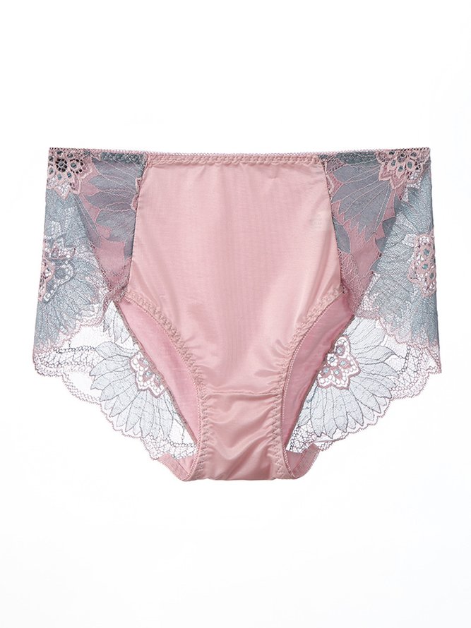 Breathable High Elastic Sexy Exquisite Lace Mid Waist Panties