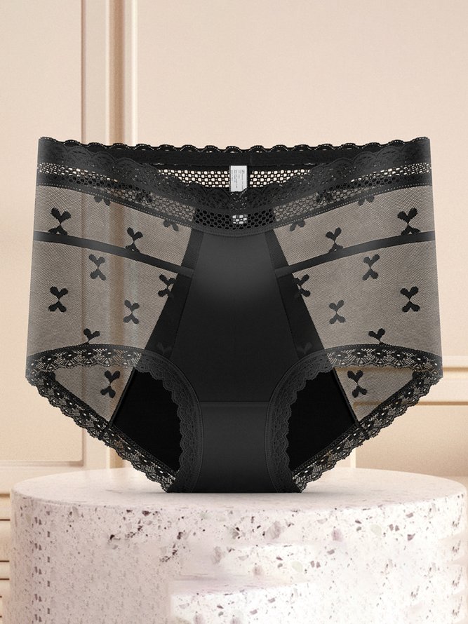 Breathable High Elastic Sexy Exquisite Lace High Waist Panties