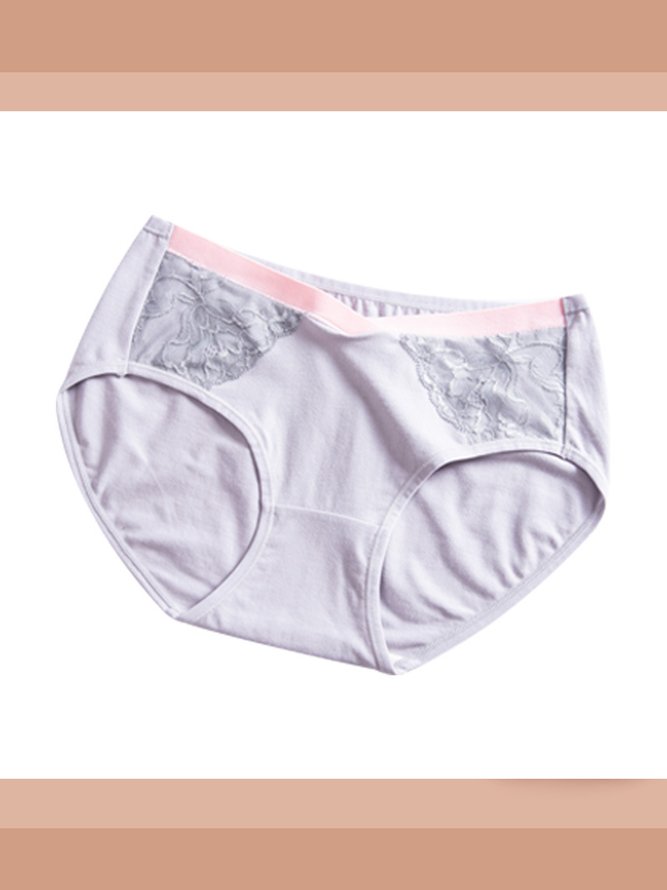 Floral Semi-Casual Lace Low Waist Support Panties