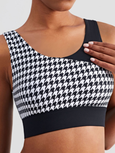 Casual Plaid Sports Bra