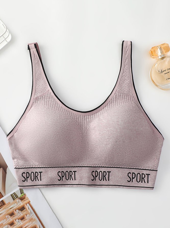 Alphabet Seamless Tank Push Up Sports Bra