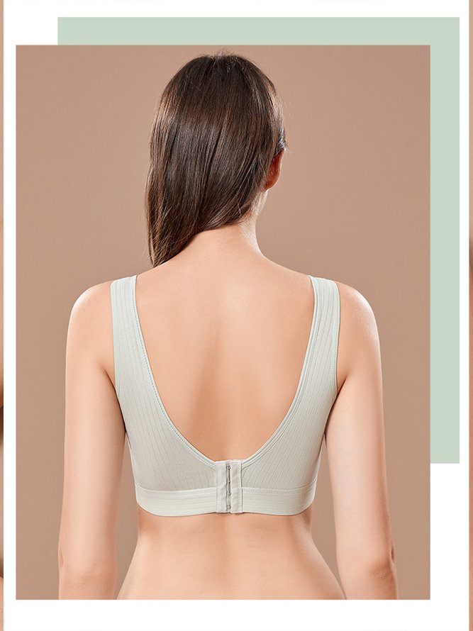Cross Neck Casual Plain Bra & Bralette