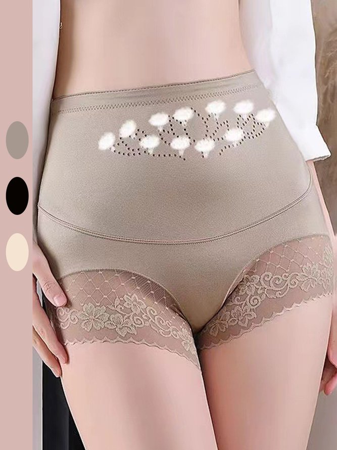 Breathable Lace High Elastic Seamless High Waist Panty