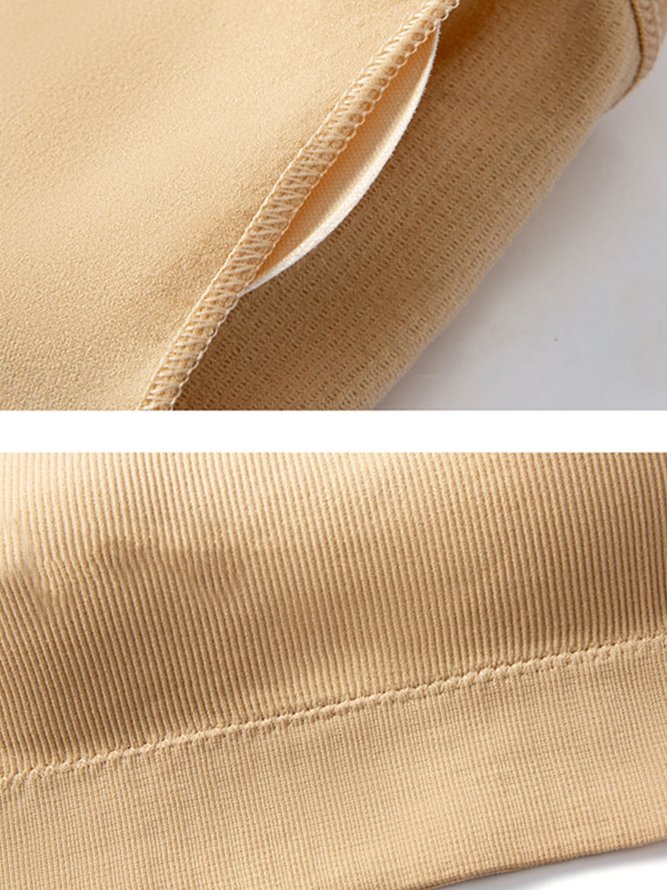 Casual Crew Neck Plain Sports Bra