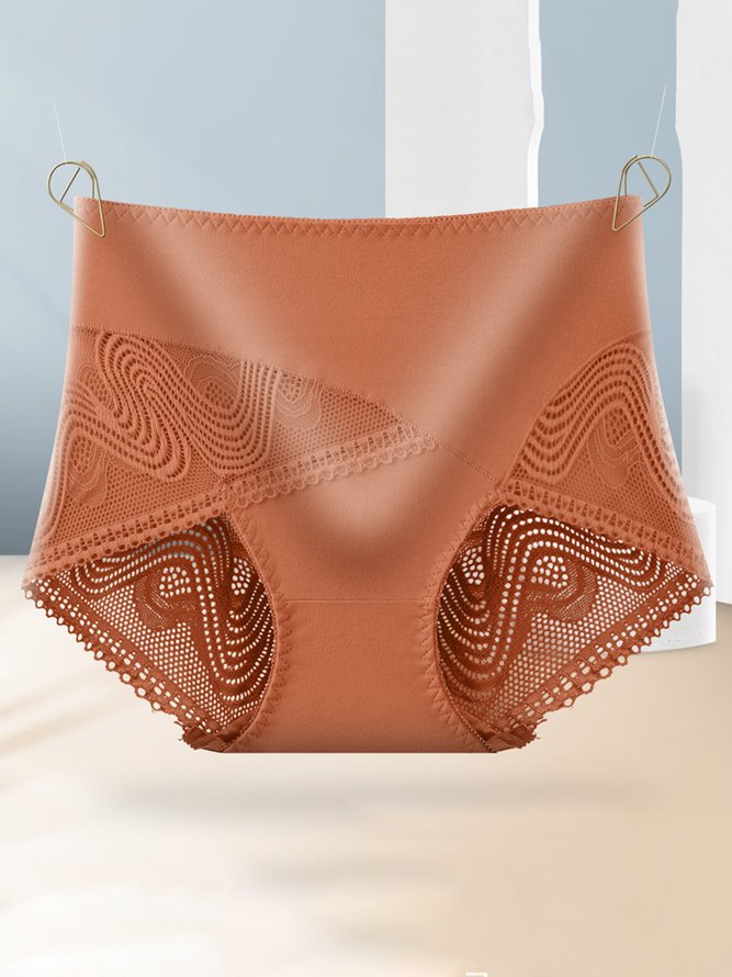 Breathable and Comfortable Lace Cotton High Waist Panties