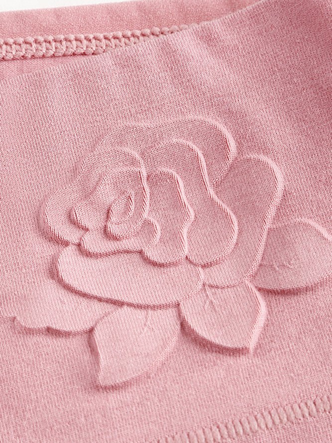 Embossed Cotton High Waist Tummy Control Briefs