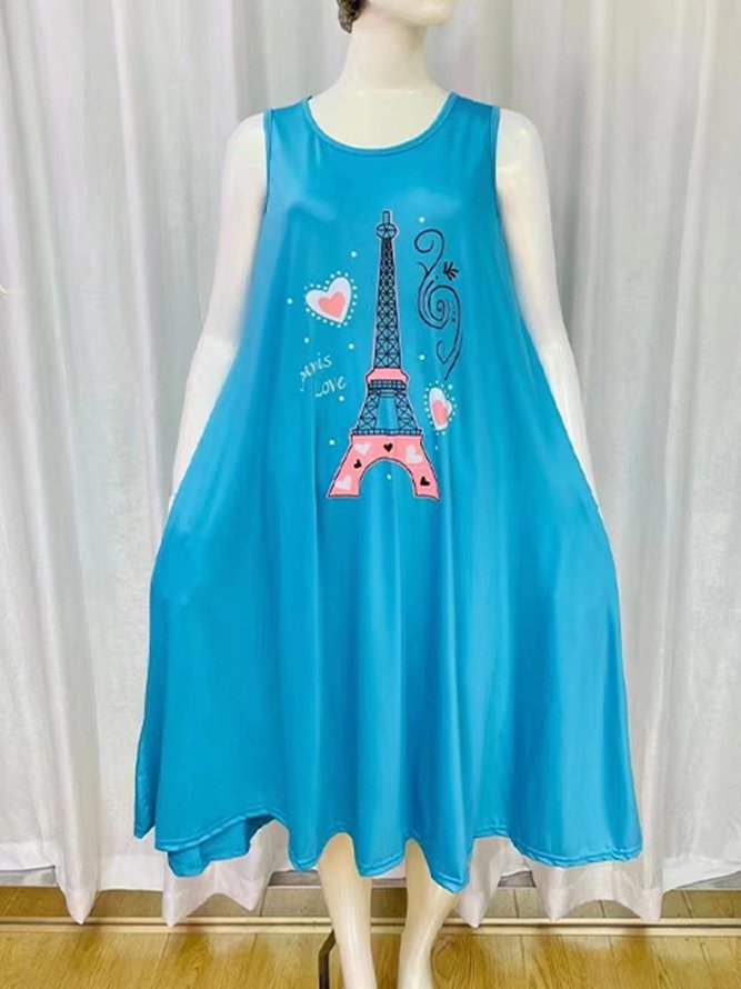 Breathable Comfortable Loose Eiffel Tower Vest Nightdress