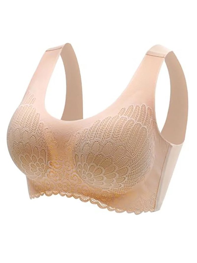 Feather Pattern Casual Jacquard Bra & Bralette