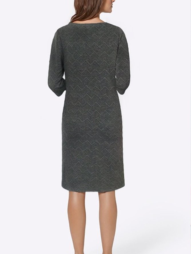 Crew Neck Loose Plain Dress