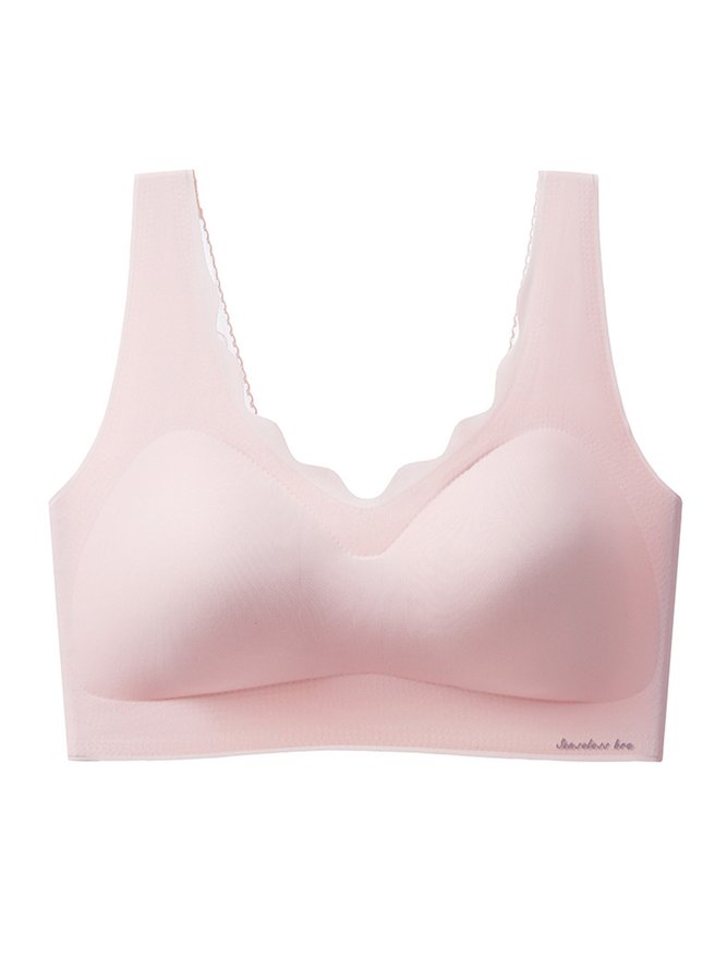 Sexy Lace Push Up Comfortable Seamless Back Button Bra