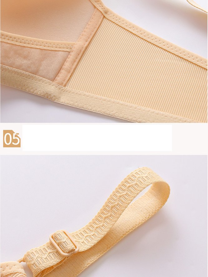 Breathable Comfortable Lace Front Button Nursing Bra