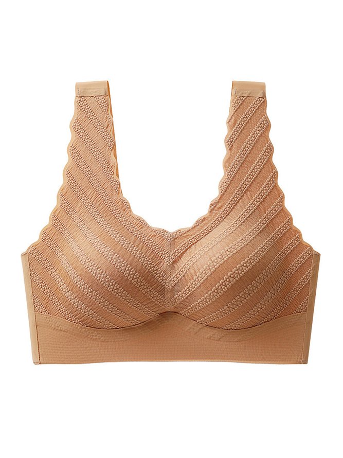 Striped Jacquard Casual Bra & Bralette