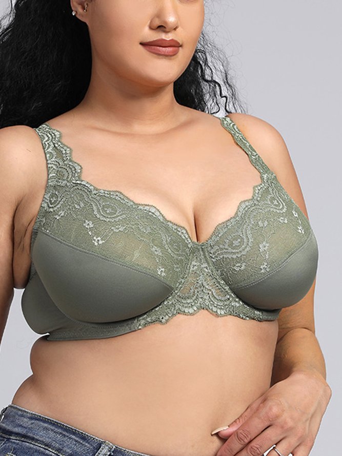 Floral Lace Thin Cup Underwired Bra