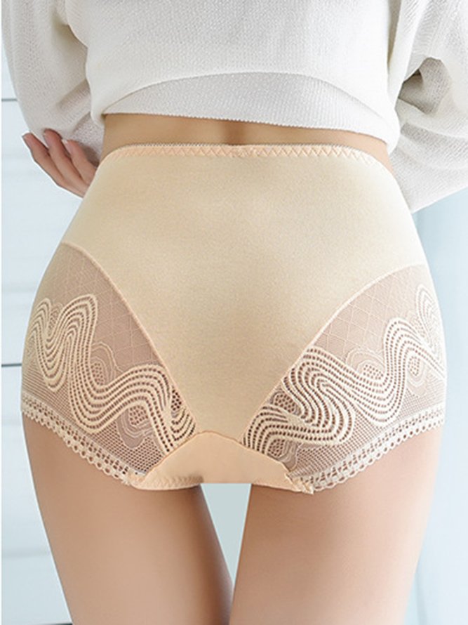 Breathable and Comfortable Lace Cotton High Waist Panties