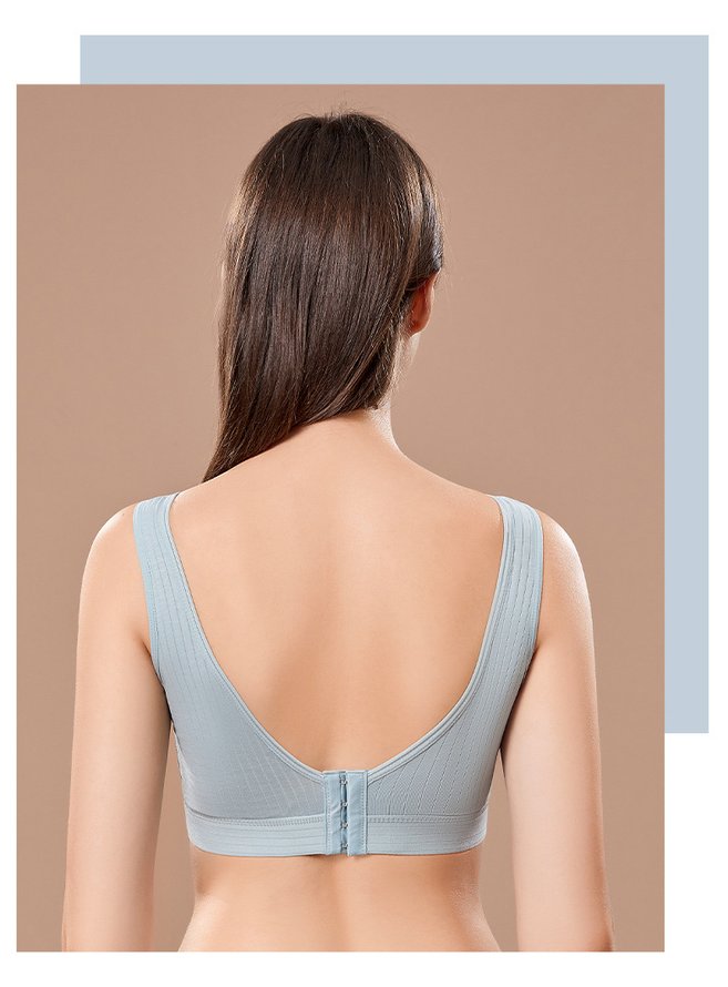 Cross Neck Casual Plain Bra & Bralette