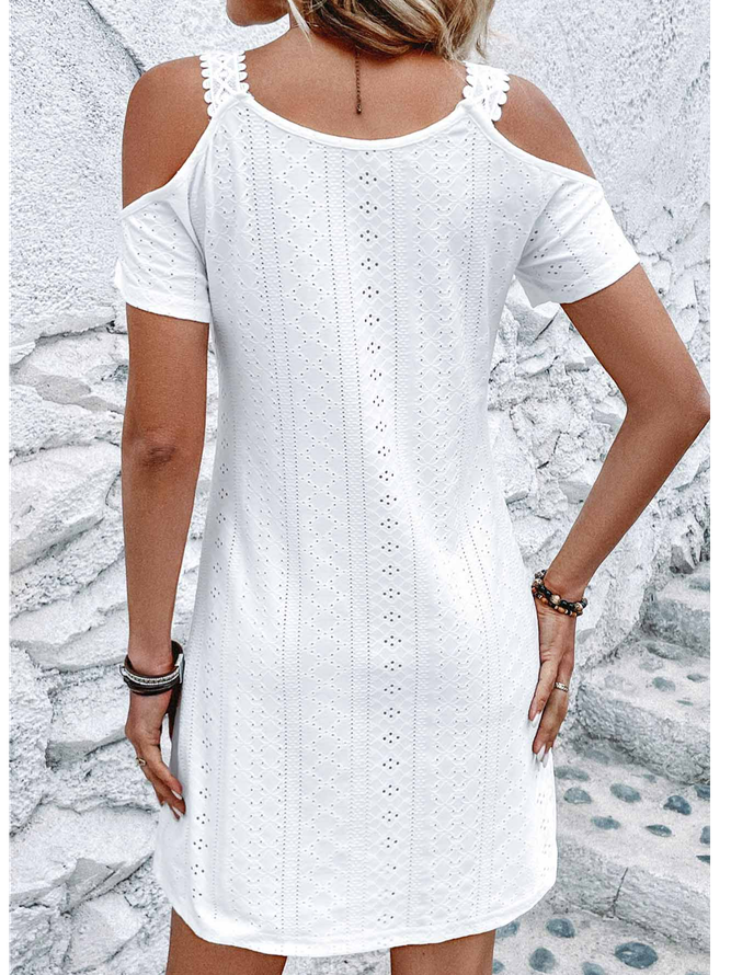 Plain V Neck Casual Loose Dress With No Belt