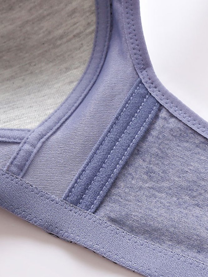 Lace Geometric Printing Casual Cotton C&D Cup Bra & Bralette