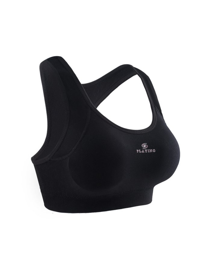 Sports Lettering Shock Absorbing Sports Bra