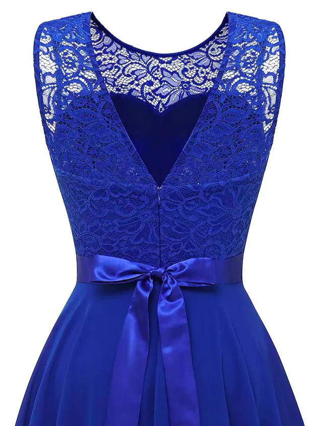 Lace Crew Neck Loose Urban Dress