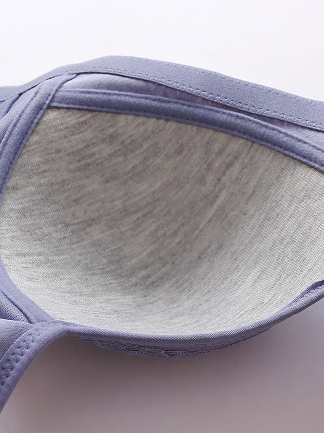 Lace Geometric Printing Casual Cotton C&D Cup Bra & Bralette