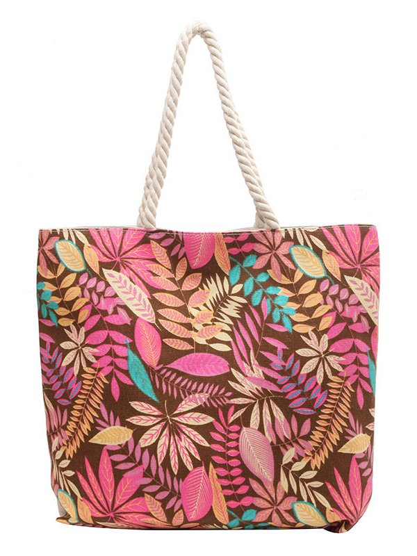 Bohemia Tropical Plant Pattern Large Capacity Shoulder Bag Casual Urban Women's Tote Bag