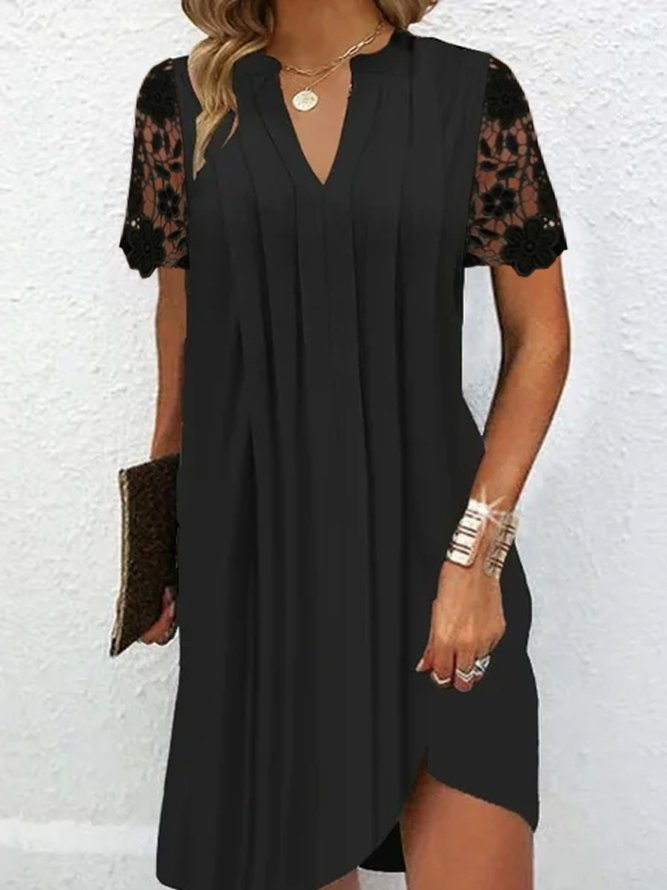 Casual Jersey Plain Loose Dress With No