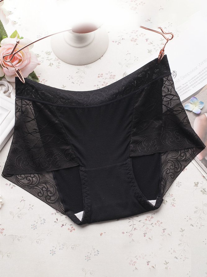 Lace Sexy Mid Waist Briefs