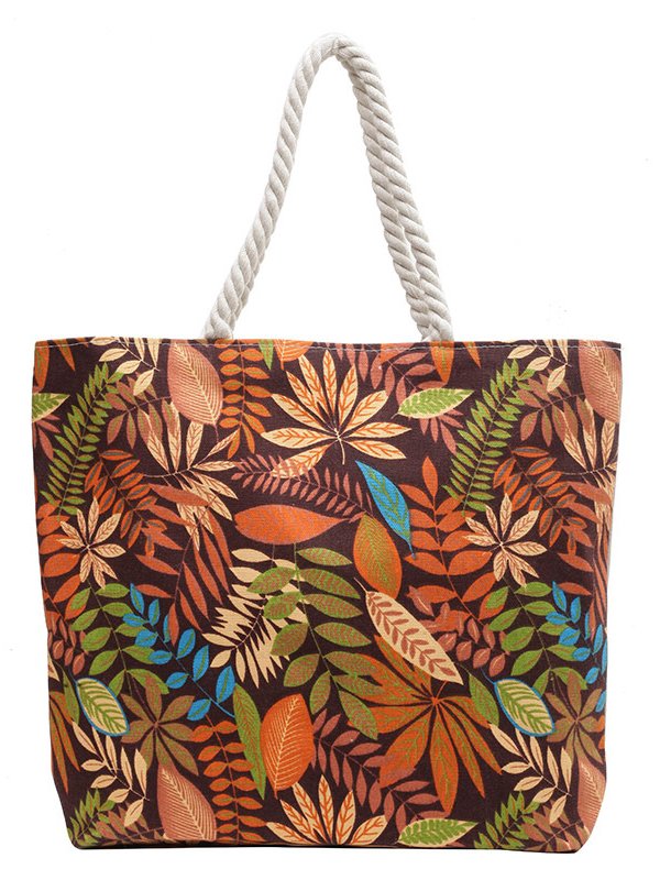 Bohemia Tropical Plant Pattern Large Capacity Shoulder Bag Casual Urban Women's Tote Bag