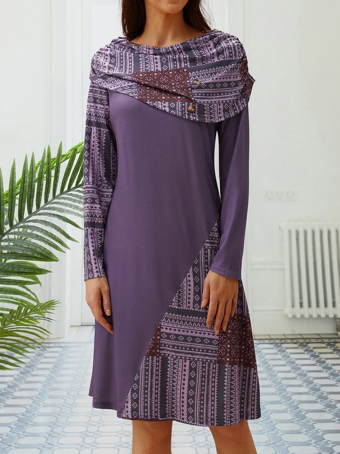 Cotton Casual Long Sleeve Knitting Dress