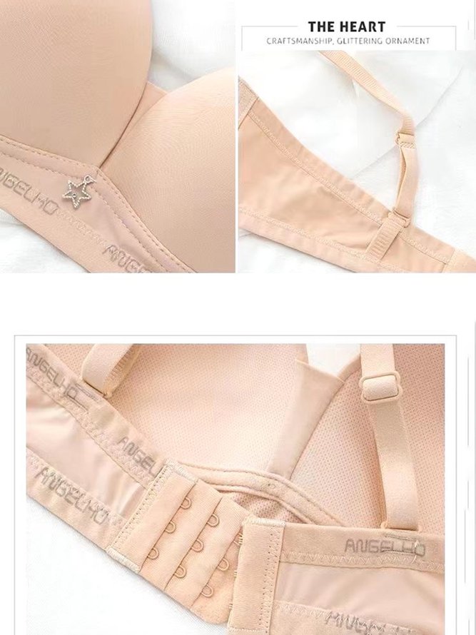Breathable Comfort Text Light Cup Bra & Bralette